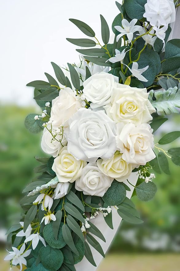 ponatia Wedding Arch Flowers, Artificial White Wedding Flowers - Image 7
