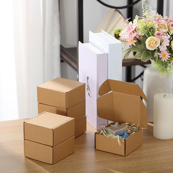 Qilery 200 Pcs Shipping Boxes Cardboard Gift Corrugated Cardboard Brown Boxes - Image 6