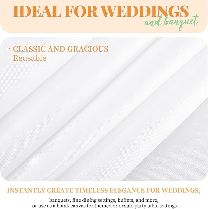 fani 12 Pack Square Tablecloth 52 x 52 Inch, Washable Polyester Table Cloth - Image 4