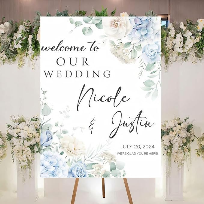 Personalized Welcome To Our Wedding Sign, Wedding Decorations, Flowers Wedding - Image 2