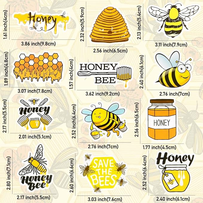 QTL Stickers for Kids Bee Stickers Laptop Stickers for Teens Girls Boys Honey - Image 3