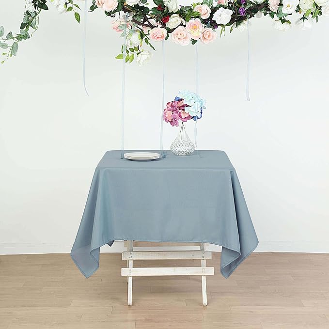 Efavormart 54x54 Dusty Blue Wholesale Linens Seamless Polyester Square Linen - Image 2