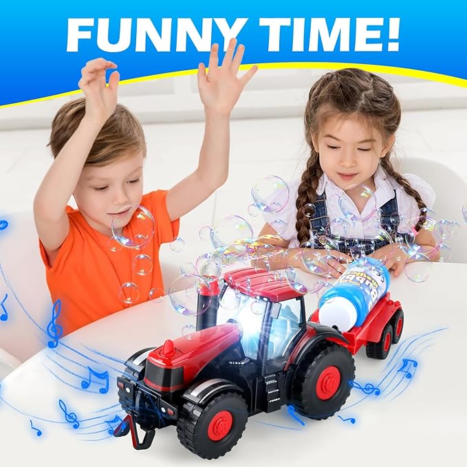 Tractor Bubble Machine for Kids 3 4 5 6 Years Old Boys: 2 in 1 Farm Tractor Toy - Image 8