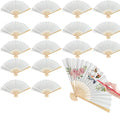 17 Pcs White Paper Fans Bulk, 10 Inch Double-Sided White Wedding Paper Fans by ATTRACME