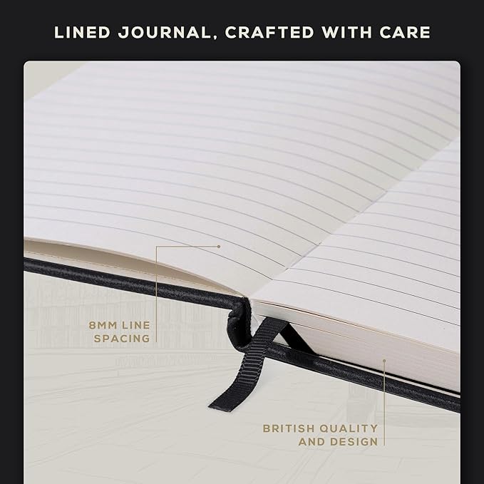 BEECHMORE BOOKS Lined Journal Notebook, 8.5 x 11.5 inch, A4 160 Lined Pages - Image 5