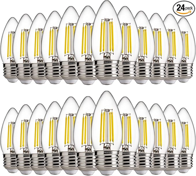 FLSNT B11 E26 LED Chandelier Light Bulbs, 60W Equivalent, 5000K Daylight by FLSNT