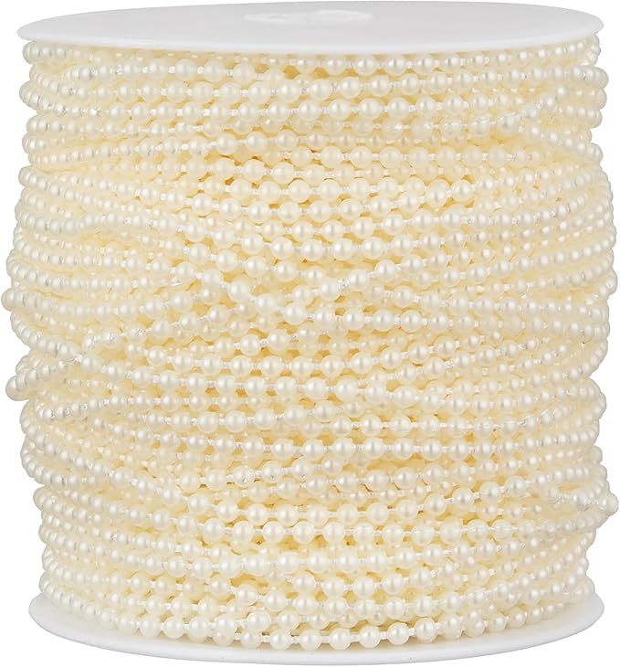 164 Feet Faux Pearl Beads Garland 3mm Craft String Pearls by Unknown
