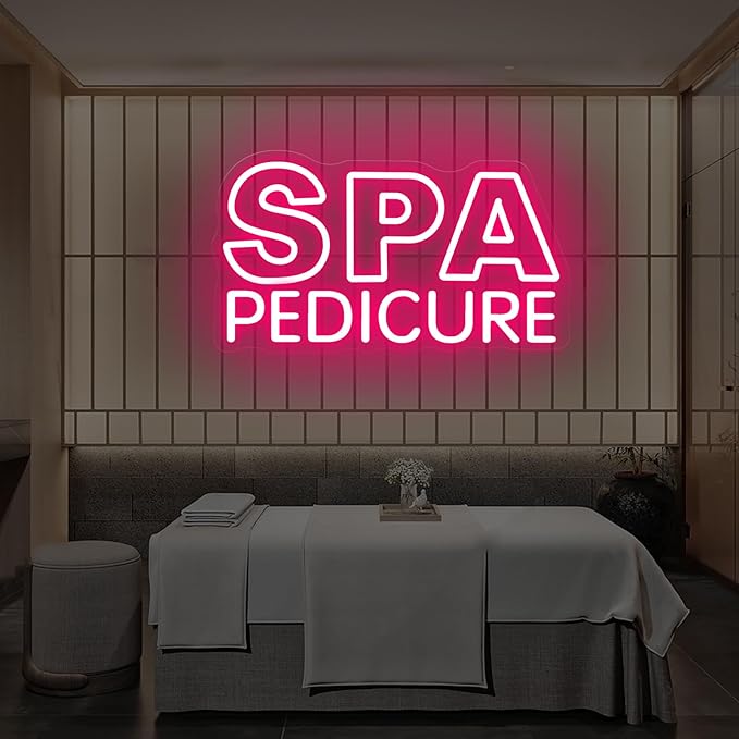 SPA Pedicure Neon Sign for Nail Salons, LED Spa Shop Cutcom Sign Lights by DMDMBSR