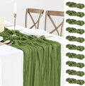 10 Packs Olive Green Cheese Cloth Table Runners, 10FT Boho Gauze Moss Green by BlueTopCoLtd