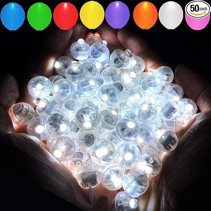 Aogist 50pcs White Balloon Lights, Long Standby Time Waterproof Mini Light by Aogist