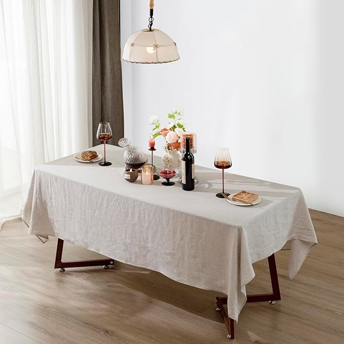 Talasily Linen Tablecloth 100% Pure Linen Table Cloth 60x144 Inches Rectangle - Image 7
