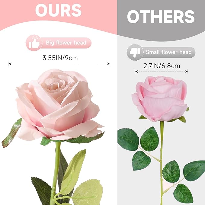 Tifuly Champagne Pink Roses Artificial Flowers - Image 8
