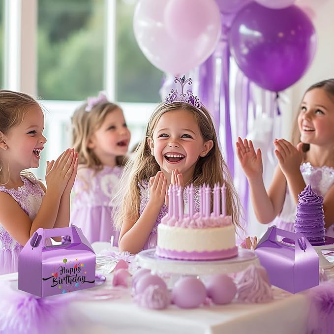 UnicoPak 30 Pack Glossy Purple Gable Treat Boxes, Party Favor Boxes, Gift Boxes - Image 4