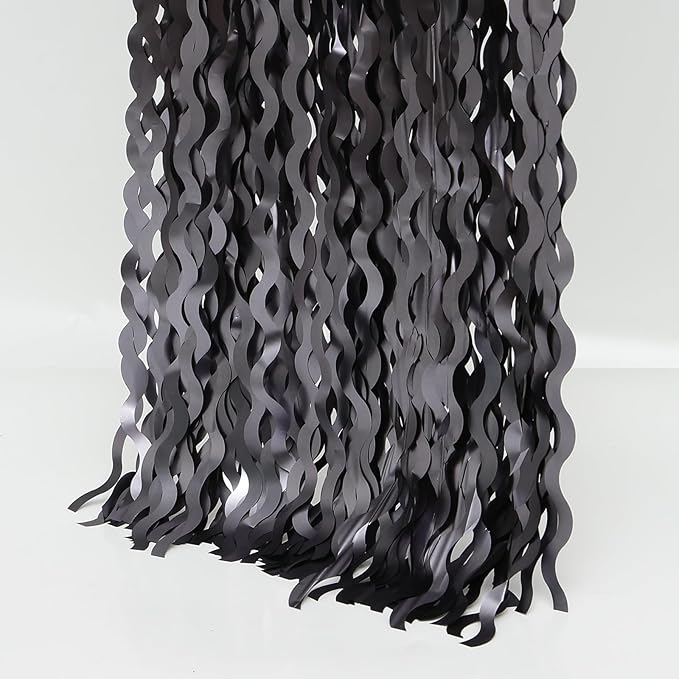 4 Pack Wavy Grey Foil Fringe Curtains Party Decorations - Image 5