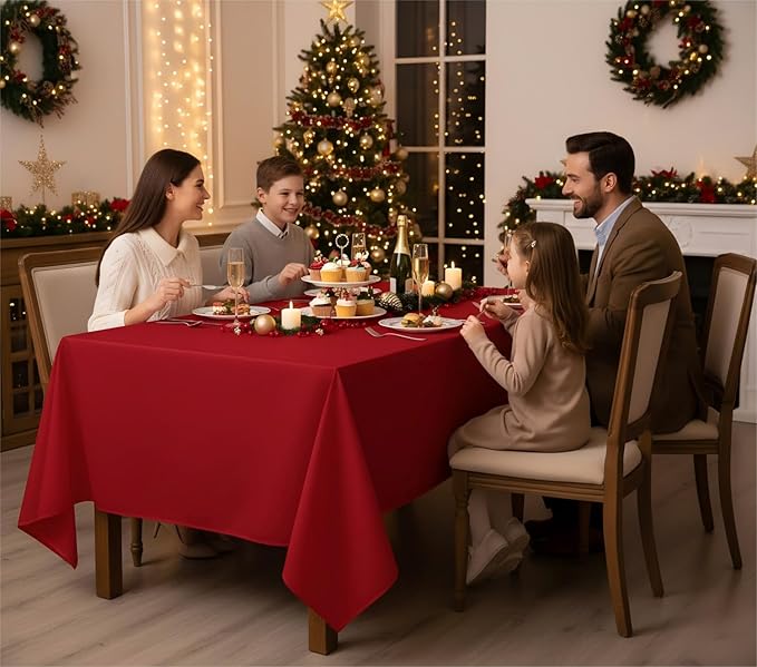 Fitable 8 Pack Table Cloth Rectangle Table: Stain and Wrinkle Resistant - Image 3