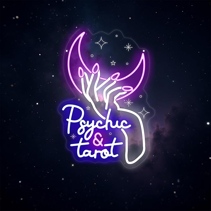 Psychic and Tarot Neon Sign, Psychic Tarot Room Wall Decor Gifts, Tarot Shop by Mingxigo