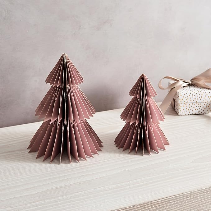 LampLust Pink Tree, 2 Pack Honeycomb Decorations, 6 & 8 Inch Paper Trees - Image 8