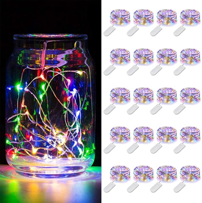 MUMUXI 20 Pack 3.3ft Fairy Lights Battery Operated String Lights, Mini LED by MUMUXI