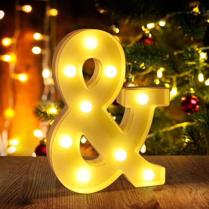 Ampersand Symbol Led Large &, Marquee Letters Sign 26 Alphabet and 10 Light Up by funsky
