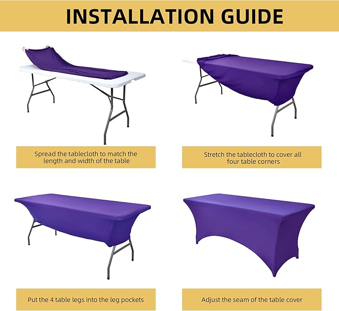 2-Pack 8ft Spandex Table Covers - Image 5