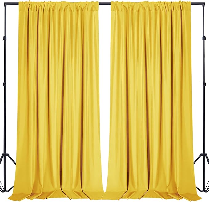 Sugargirl 10x10FT Yellow Backdrop Curtains Polyester Photo Backdrop Drapes by Sugargirl