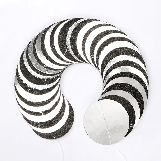 Black-Silver Birthday Graduation Party-Decorations Streamers - 52Ft Hanging - Image 3