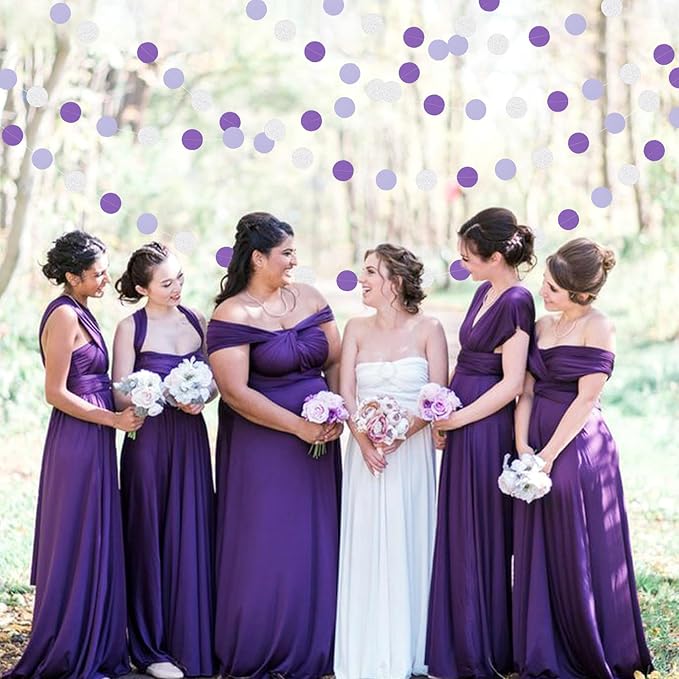 Purple Silver Birthday Party-Decorations Streamers - 52FT Graduation Hanging - Image 7