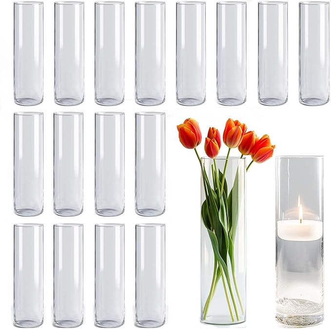 18pcs Glass Vase Cylinder Vases by OGEH