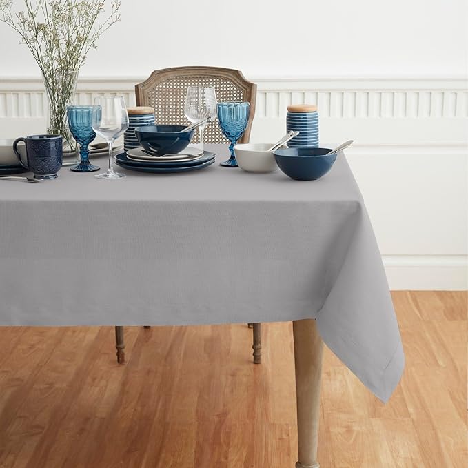 Solino Home Soft Grey Linen Tablecloth 60 x 108 Inch by SolinoHome