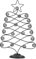 Decorative Metal Christmas Tree Card Holder, 18 Inch Tabletop Holiday Card by Ironlux