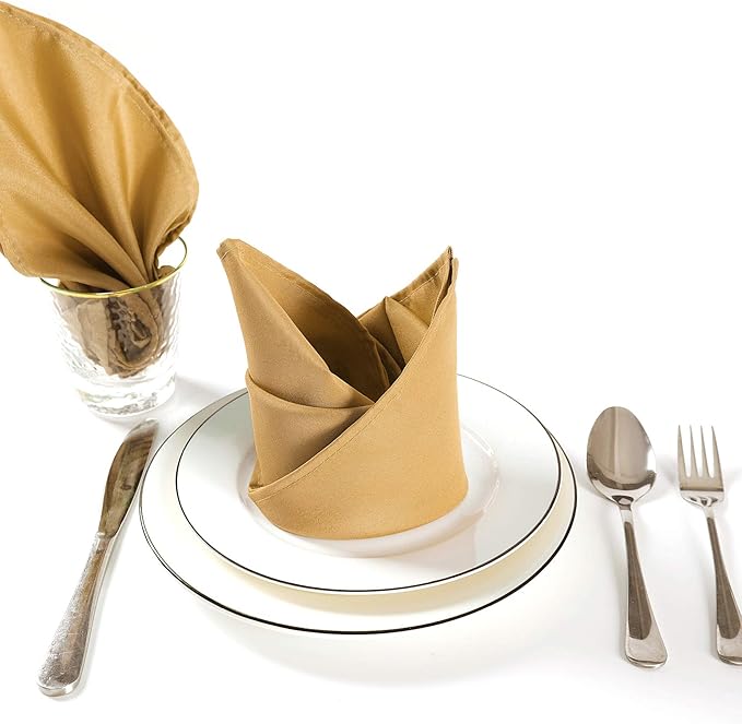 Cloth Napkins 20x20 inch Washable Polyester Dinner Napkins Soft Table Napkins - Image 5