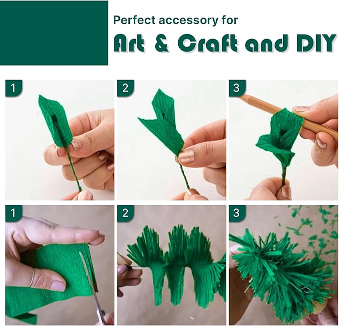 PartyWoo Crepe Paper Streamers 4 Rolls 328ft, Pack of Bluish Green Party - Image 4