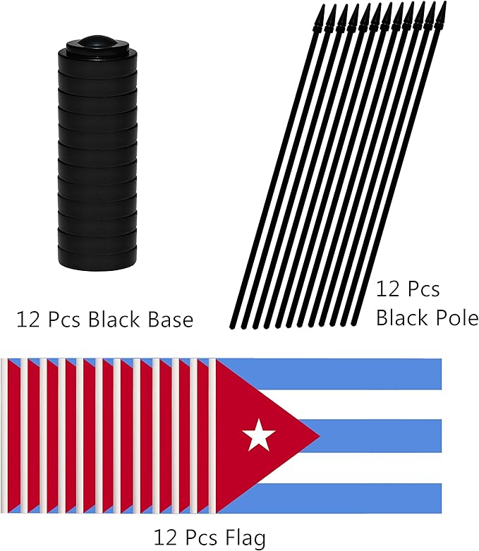 12 Pack Cuba Desk Flags Set, Cuban Small Mini Table Office Flags - Image 3