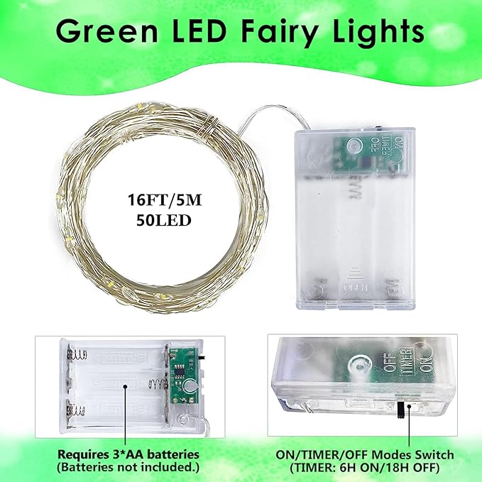 4 Pack 50 LED Fairy Lights Battery Operated - Image 6