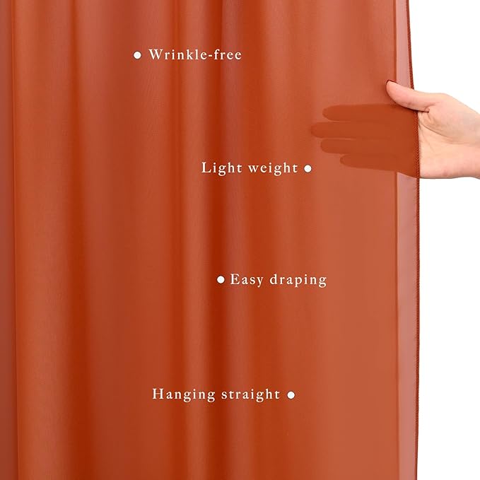 Wedding Arch Draping Fabric 4 Panels 20Ft Length x 28" Width Terracotta - Image 5