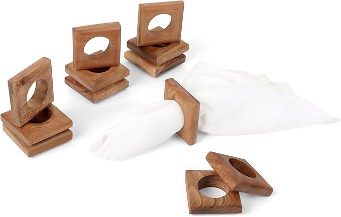 Wooden Napkin Rings Set of 12 Fall Decor - Image 9