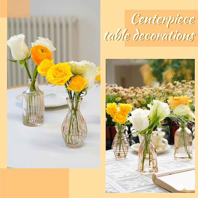 Champagne Bud Vases in Bulk 24 Packs Amber Glass Vase - Image 6