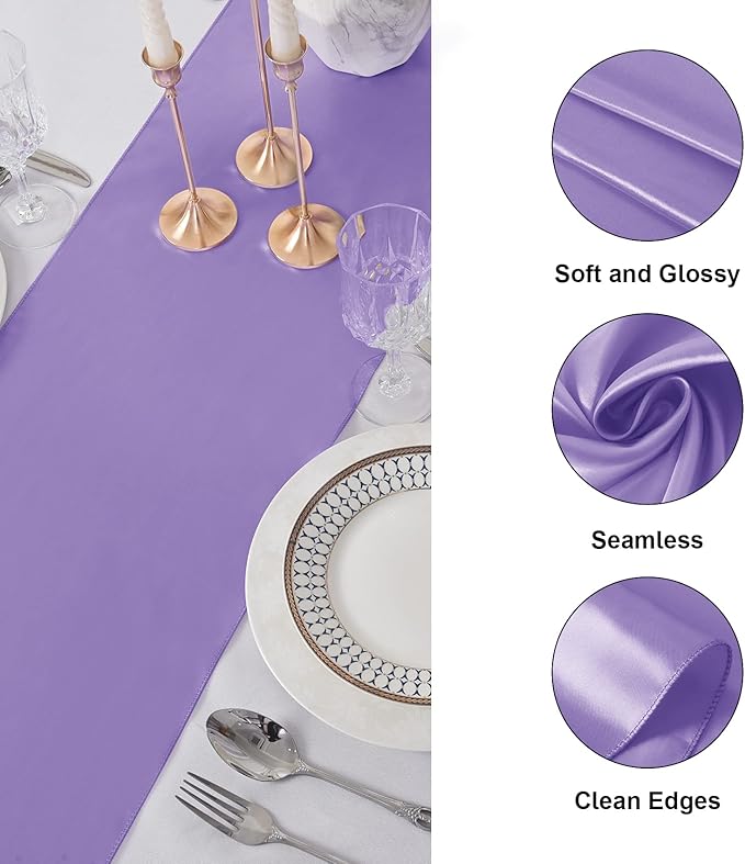 12Pack Table Runner 12 x 108 Inches Satin Silk Table Runner - Image 3