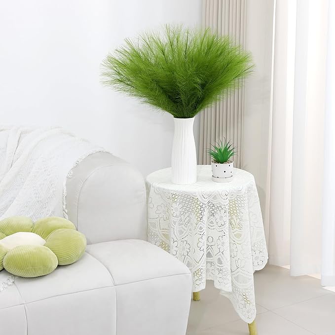 Green Pampas Grass Decor 30 Pcs 21.7 Inch Faux Pampas Grass Bulk Artificial - Image 5