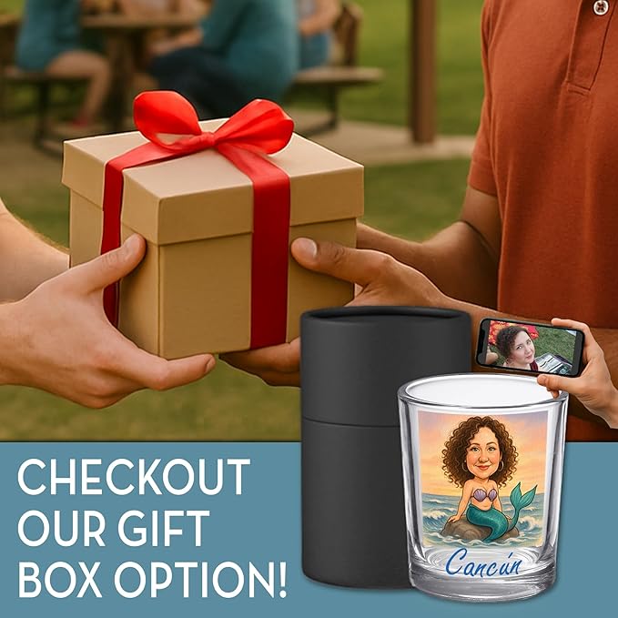Funny Personalized Shot Glass 2.5oz, Custom Printed Picture Caricature Gift - Image 6