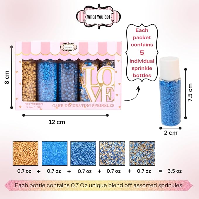 Confect Edible Sprinkles – Marine Royalty Theme – Assorted Pack - Image 4