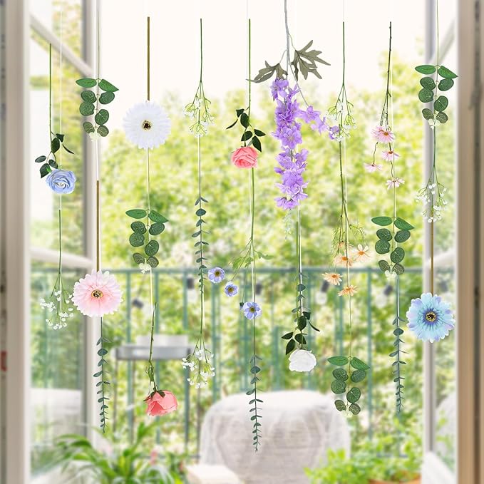 Hoteam 26 Pcs Pcs DIY Flower Garland Artificial Hanging Wildflower Backdrop Set - Image 6