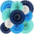BEISHIDA Blue White Hanging Honeycomb Round Paper Fans Decoration Kit by Beishida