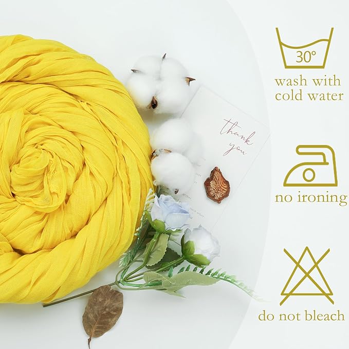 6 Pack Lemon Yellow Fall Table Runner 10ft Boho Gauze Fabric Cheesecloth - Image 5