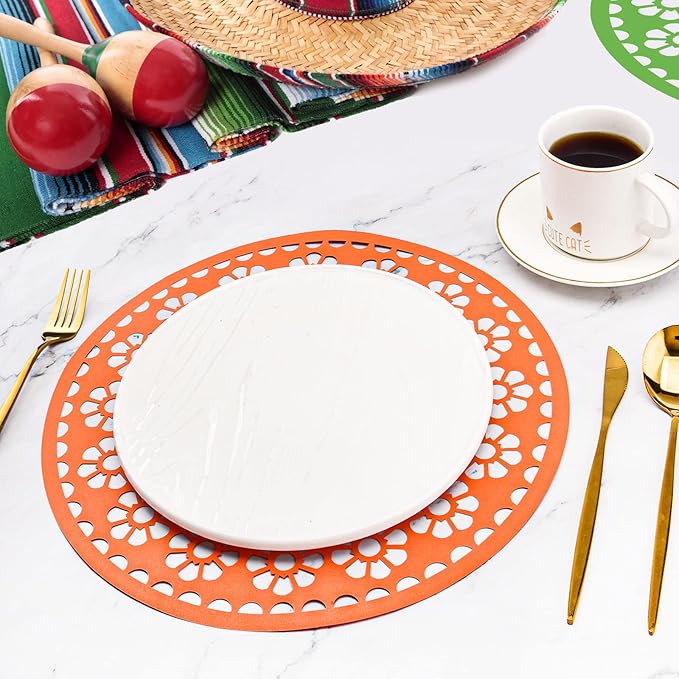 32 Pieces Fiesta Paper Place Mats 14" Mexican Papel Picado Cinco De Mayo - Image 4