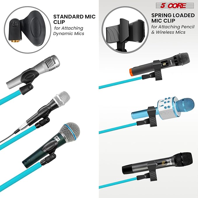 5 Core Tripod Mic Stand Floor Adjustable 18 to 72 Inches Sturdy Boom Arm Holder - Image 7