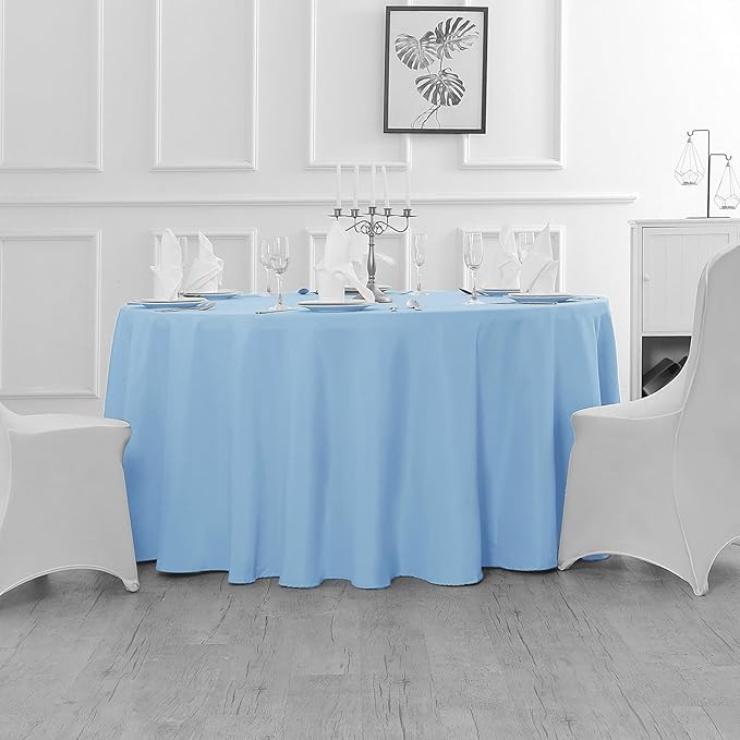 60 inch Round Tablecloth Washable Polyester Table Cloth Decorative Table Cover - Image 6