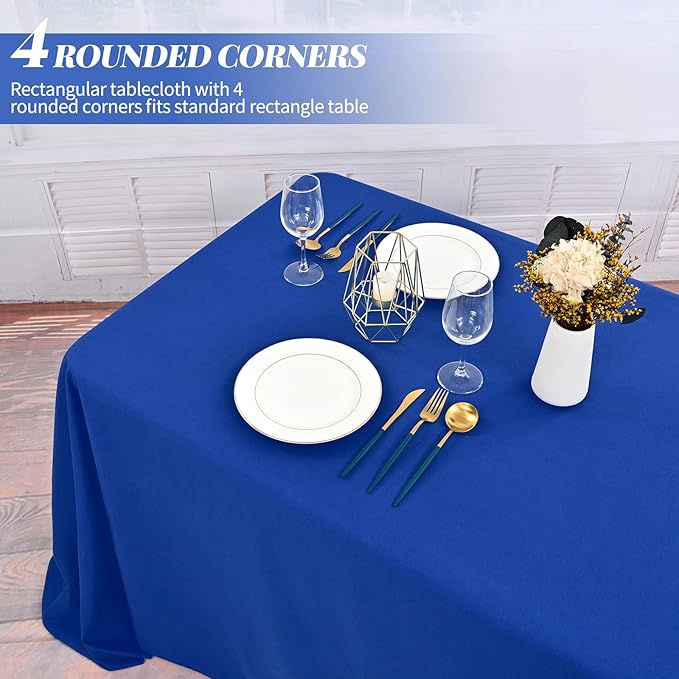 12 Packs 90 x 132 Inch Tablecloth, Royal Blue Polyester Table Cloth - Image 5