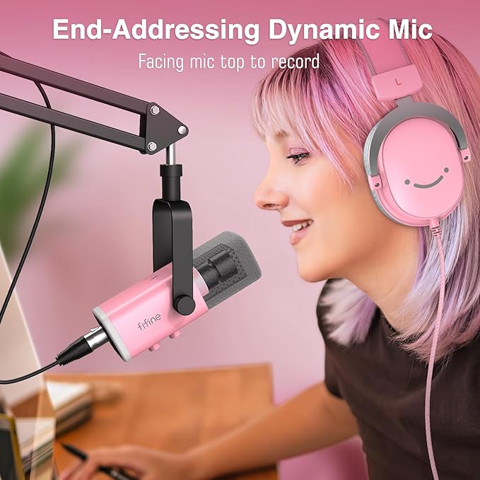 FIFINE XLR Gaming Microphone USB, PC Dynamic Microphone Kit - Image 8