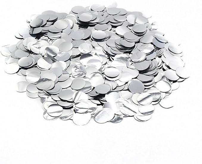 Silver Foil Confetti, Round Dots Glitter Table Confetti, Sparkling by Tim%26Lin